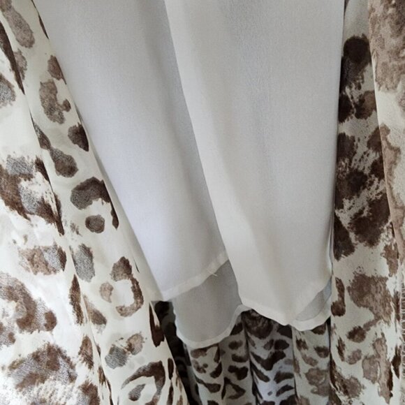 Vici Diana Leopard Print V Neck Flowy Maxi Dress  Brown White Small - Picture 14 of 16